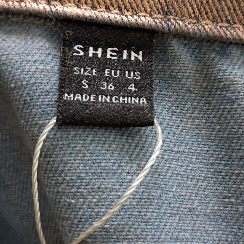 Shein Rose Gold, Foil, Blue Jean Vest - Picture 2 of 2
